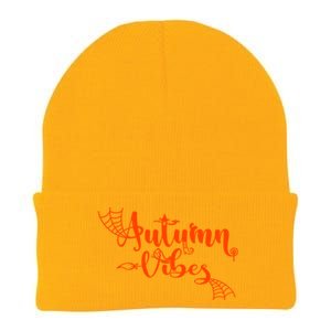 Autumn Vibes With Spooky Design Graphics Cute Gift Knit Cap Winter Beanie