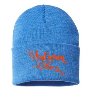 Autumn Vibes With Spooky Design Graphics Cute Gift Sustainable Knit Beanie