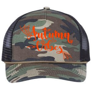 Autumn Vibes With Spooky Design Graphics Cute Gift Retro Rope Trucker Hat Cap