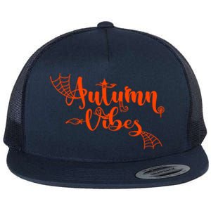 Autumn Vibes With Spooky Design Graphics Cute Gift Flat Bill Trucker Hat