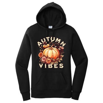 Autumn Vibes Women Pumpkin Fall Graphic Thanksgiving Women's Pullover Hoodie