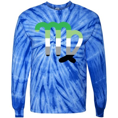 Arotic Virgo Zodiac Sign Arotic Pride Flag Great Gift Tie-Dye Long Sleeve Shirt