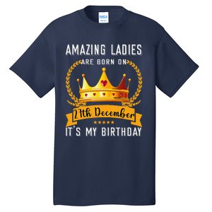 Amazing Women Are Born On 27th December Xmas Birthday Nonnie Tall T-Shirt