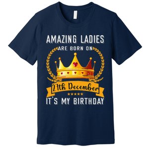 Amazing Women Are Born On 27th December Xmas Birthday Nonnie Premium T-Shirt