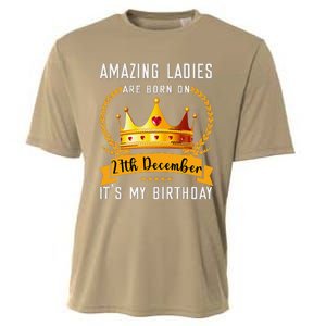 Amazing Women Are Born On 27th December Xmas Birthday Nonnie Cooling Performance Crew T-Shirt