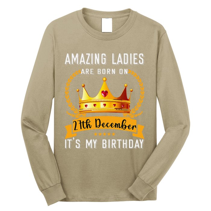 Amazing Women Are Born On 27th December Xmas Birthday Nonnie Long Sleeve Shirt