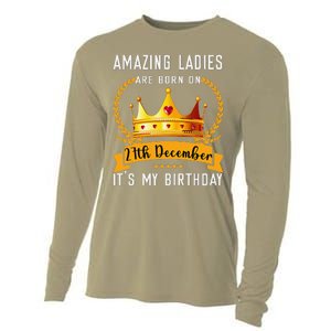 Amazing Women Are Born On 27th December Xmas Birthday Nonnie Cooling Performance Long Sleeve Crew