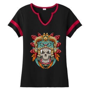 Aztec Warrior Ancient Civilization Mexican Aztec Ladies Halftime Notch Neck Tee