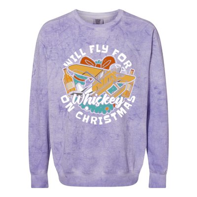 Aviator Whisky Aviation Airplane Aircraft Pilot Christmas Gift Colorblast Crewneck Sweatshirt