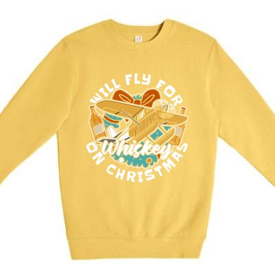 Aviator Whisky Aviation Airplane Aircraft Pilot Christmas Gift Premium Crewneck Sweatshirt