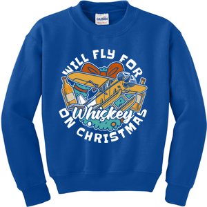 Aviator Whisky Aviation Airplane Aircraft Pilot Christmas Gift Kids Sweatshirt