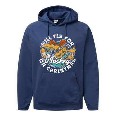 Aviator Whisky Aviation Airplane Aircraft Pilot Christmas Gift Performance Fleece Hoodie