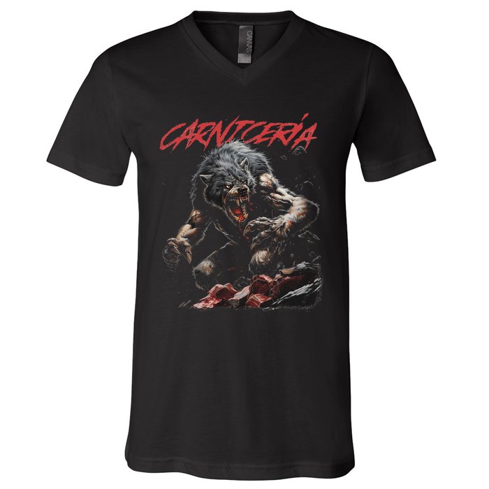 Angry Werewolf V-Neck T-Shirt