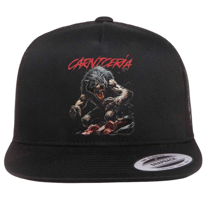 Angry Werewolf Flat Bill Trucker Hat