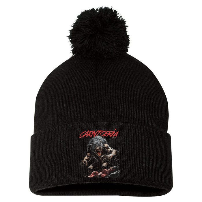 Angry Werewolf Pom Pom 12in Knit Beanie