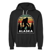 Alaska With A Bigfoot Or A Sasquatch Garment-Dyed Fleece Hoodie