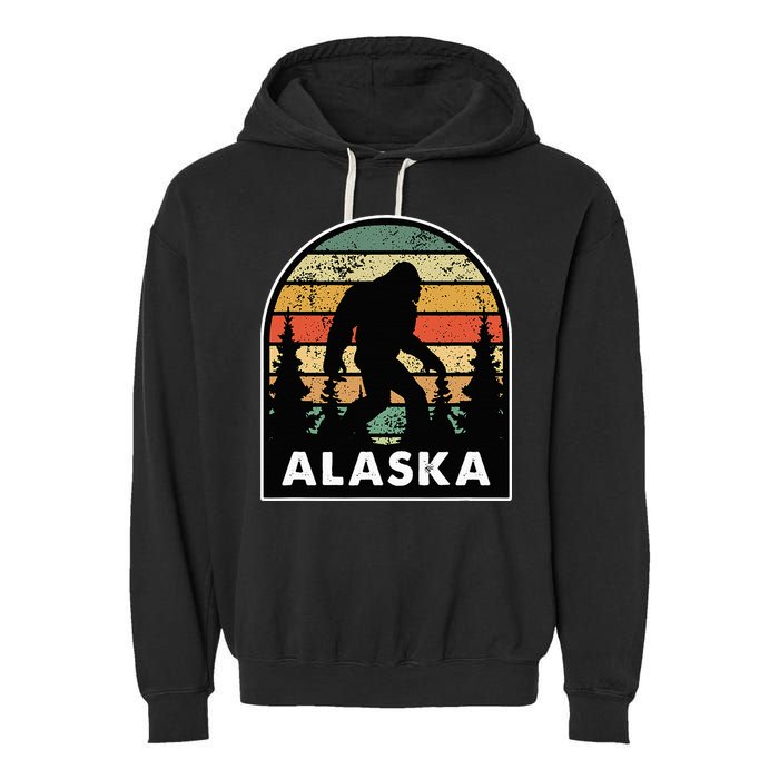 Alaska With A Bigfoot Or A Sasquatch Garment-Dyed Fleece Hoodie