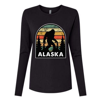 Alaska With A Bigfoot Or A Sasquatch Womens Cotton Relaxed Long Sleeve T-Shirt