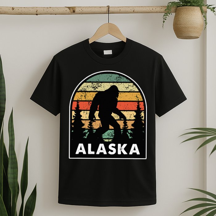 Alaska With A Bigfoot Or A Sasquatch T-Shirt