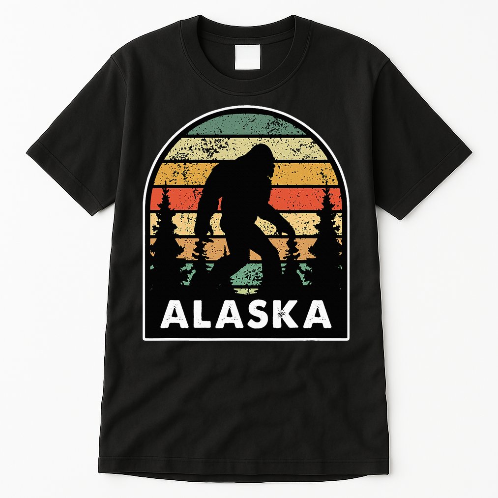 Alaska With A Bigfoot Or A Sasquatch Tall T-Shirt
