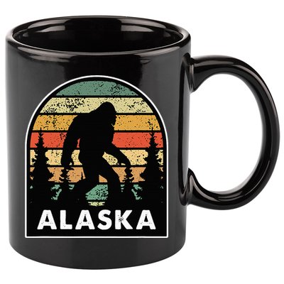 Alaska With A Bigfoot Or A Sasquatch 11oz C Handle Ceramic Mug