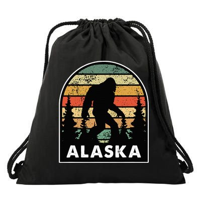 Alaska With A Bigfoot Or A Sasquatch Drawstring Bag