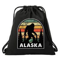 Alaska With A Bigfoot Or A Sasquatch Drawstring Bag