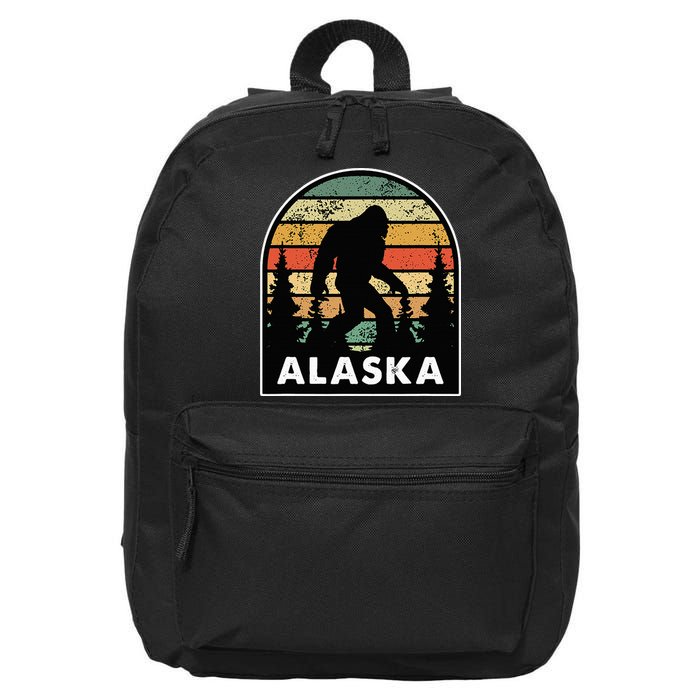 Alaska With A Bigfoot Or A Sasquatch 16 in Basic Backpack