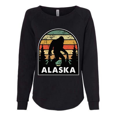 Alaska With A Bigfoot Or A Sasquatch Womens California Wash Sweatshirt