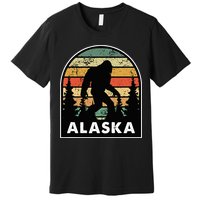 Alaska With A Bigfoot Or A Sasquatch Premium T-Shirt