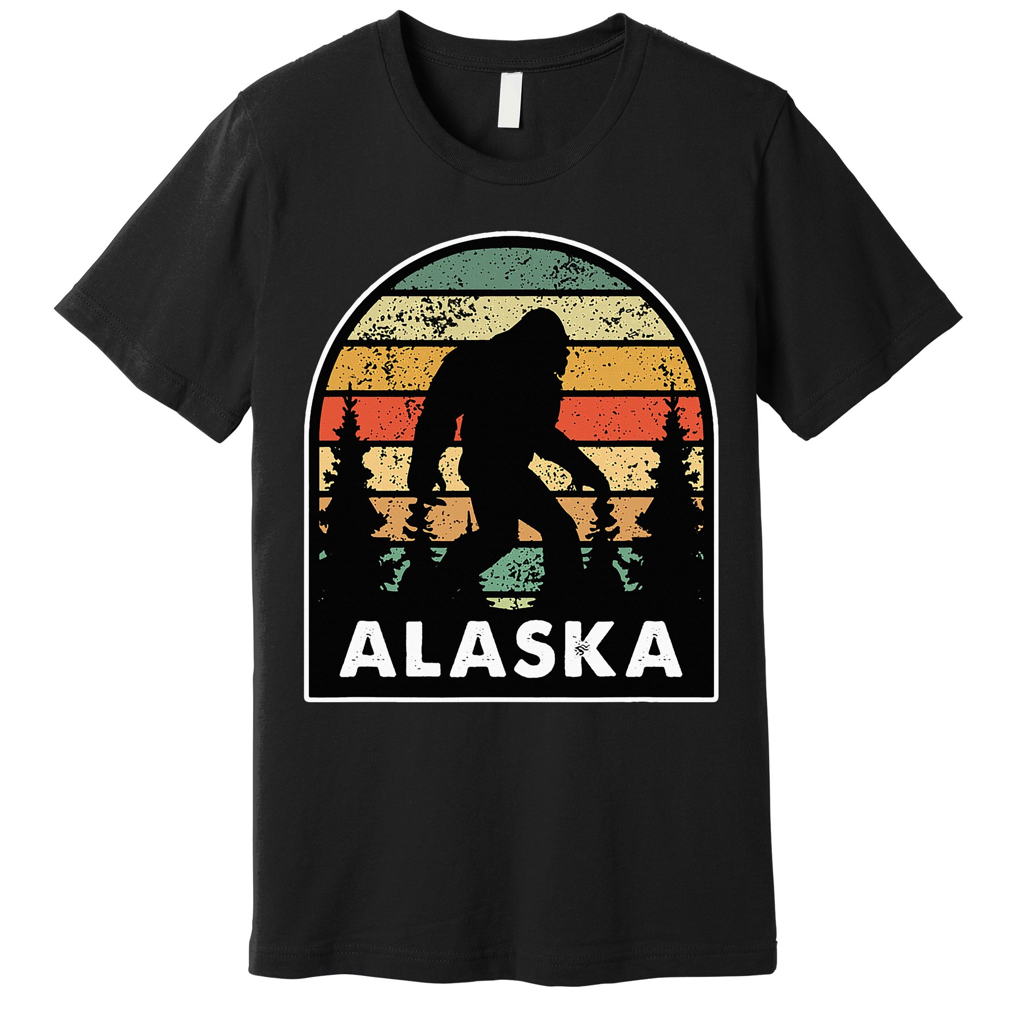 Alaska With A Bigfoot Or A Sasquatch Premium T-Shirt