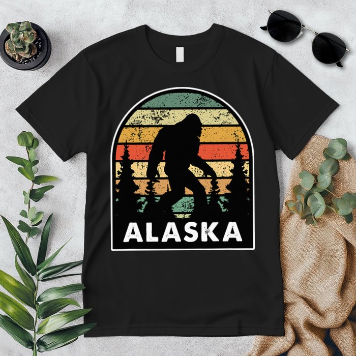 Alaska With A Bigfoot Or A Sasquatch Premium T-Shirt