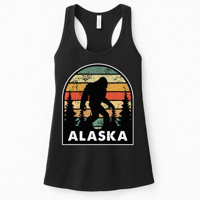 Alaska With A Bigfoot Or A Sasquatch Womens Tank Top