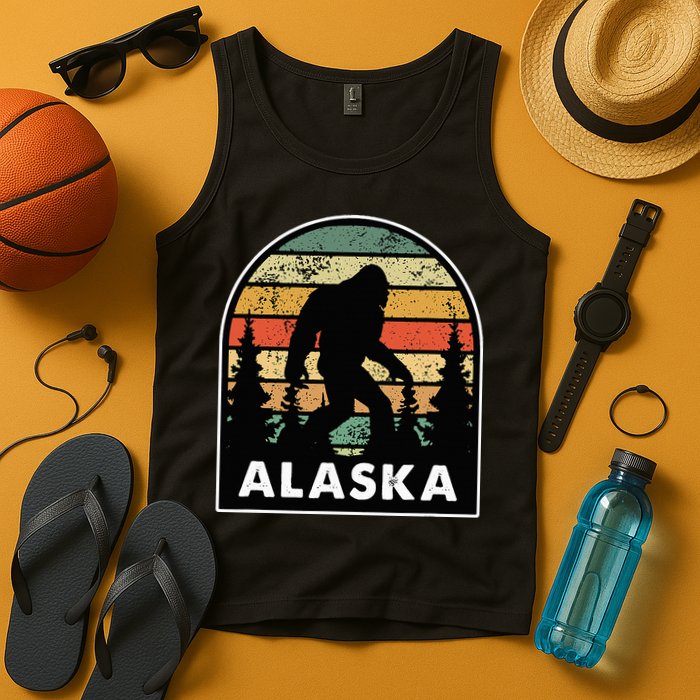 Alaska With A Bigfoot Or A Sasquatch Tank Top