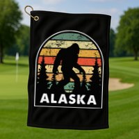 Alaska With A Bigfoot Or A Sasquatch Golf Towel