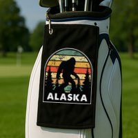 Alaska With A Bigfoot Or A Sasquatch Golf Towel