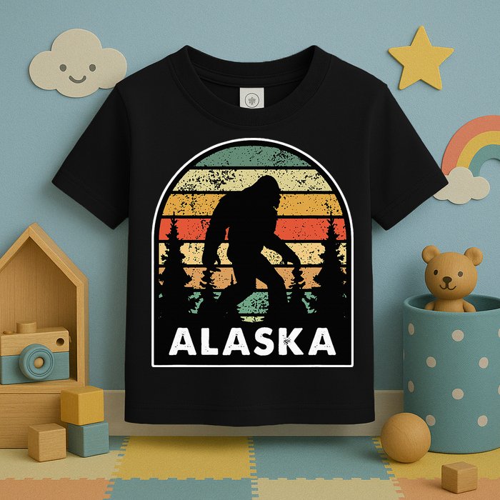 Alaska With A Bigfoot Or A Sasquatch Toddler T-Shirt