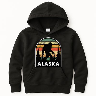 Alaska With A Bigfoot Or A Sasquatch Kids Hoodie
