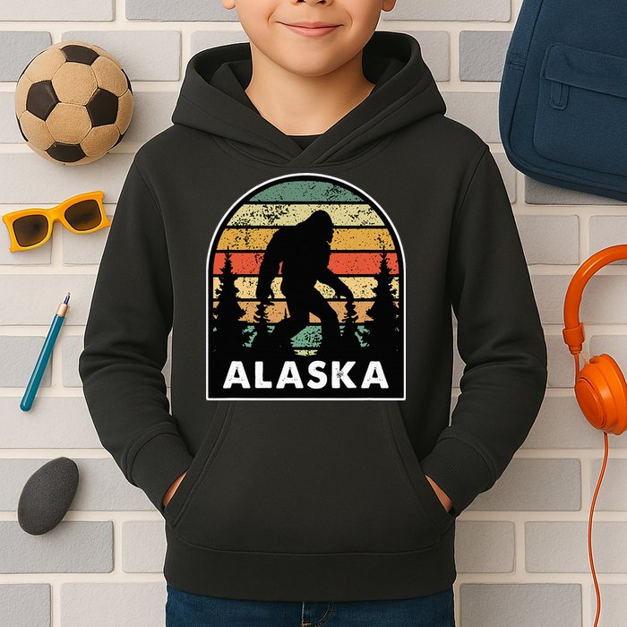 Alaska With A Bigfoot Or A Sasquatch Kids Hoodie
