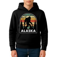 Alaska With A Bigfoot Or A Sasquatch Kids Hoodie