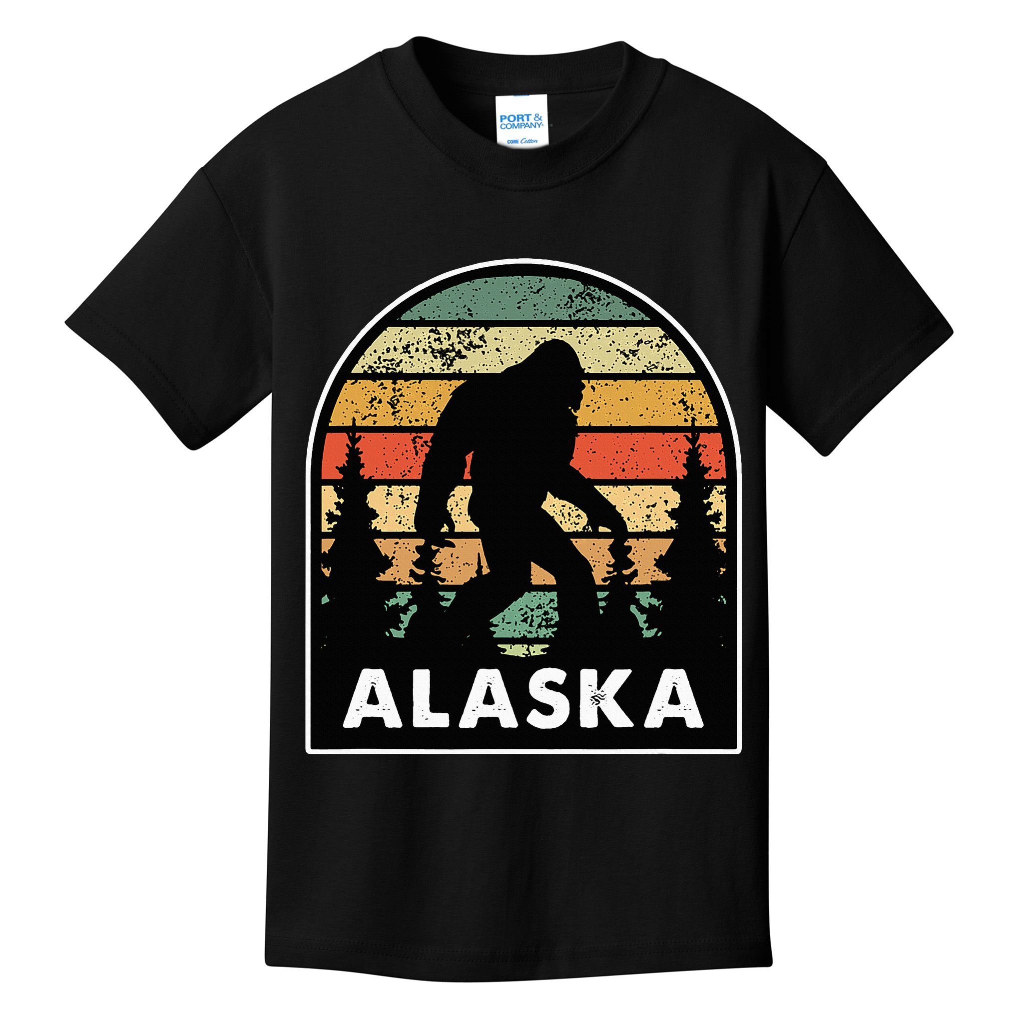 Alaska With A Bigfoot Or A Sasquatch Kids T-Shirt