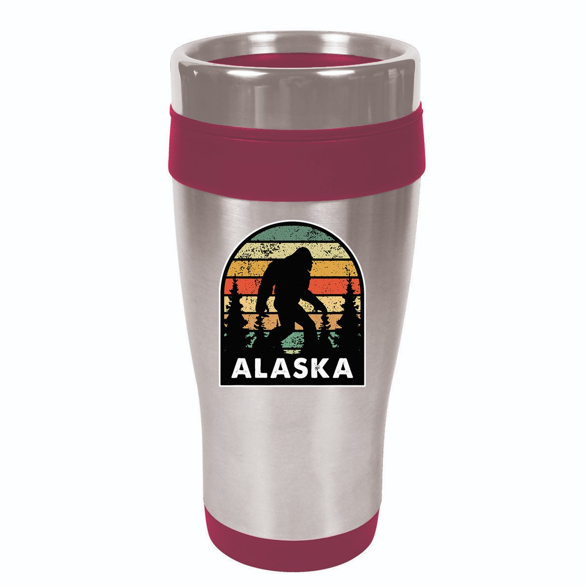 Alaska With A Bigfoot Or A Sasquatch 16oz Travel Tumbler
