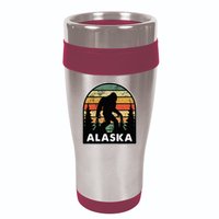 Alaska With A Bigfoot Or A Sasquatch 16oz Travel Tumbler