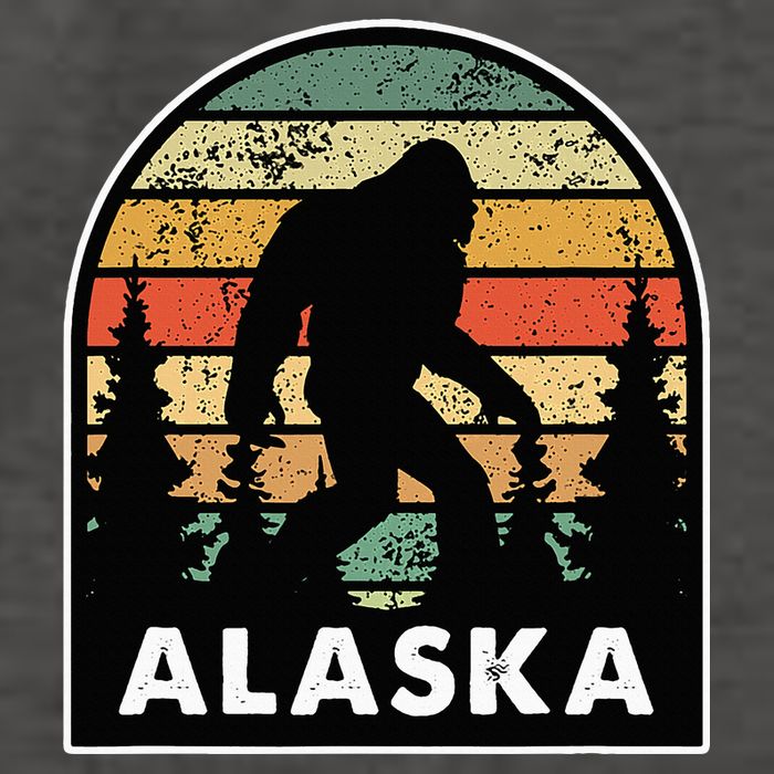 Alaska With A Bigfoot Or A Sasquatch Vector Backpack