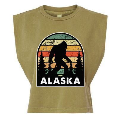 Alaska With A Bigfoot Or A Sasquatch Garment-Dyed Women's Muscle Tee