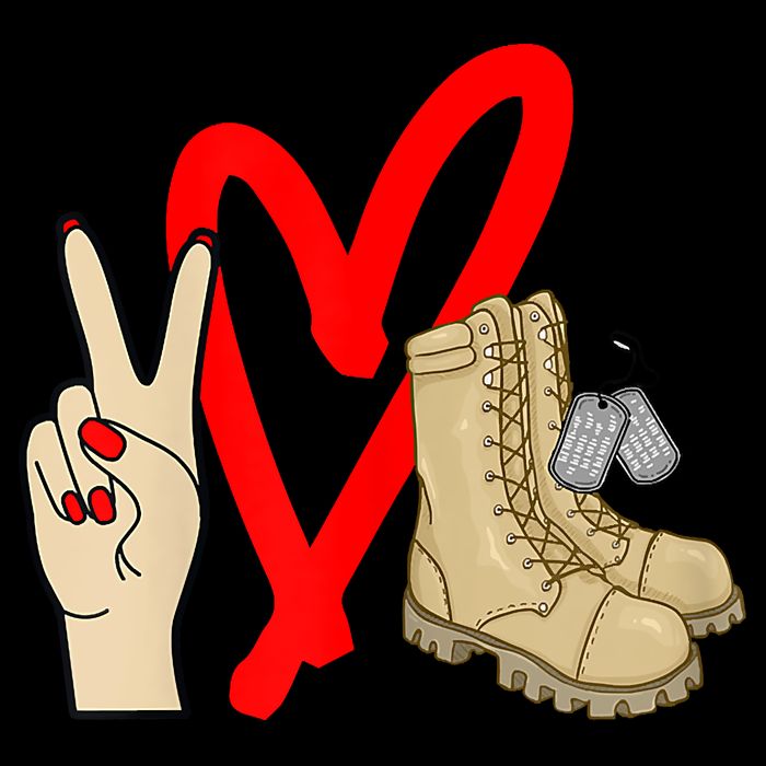 Army Wife Army Girlfriend Love Combat Boots Military V-Neck T-Shirt