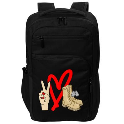 Army Wife Army Girlfriend Love Combat Boots Military Impact Tech Backpack