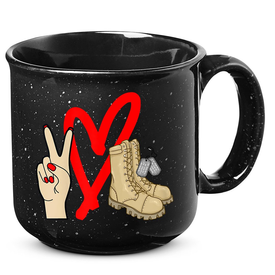 Army Wife Army Girlfriend Love Combat Boots Military 15oz Campfire Ceramic Mug