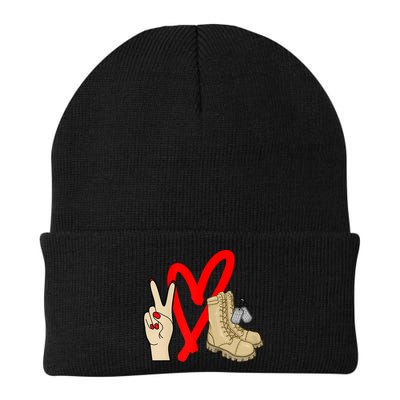 Army Wife Army Girlfriend Love Combat Boots Military Beanie