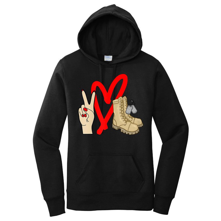Army Wife Army Girlfriend Love Combat Boots Military Women's Pullover Hoodie